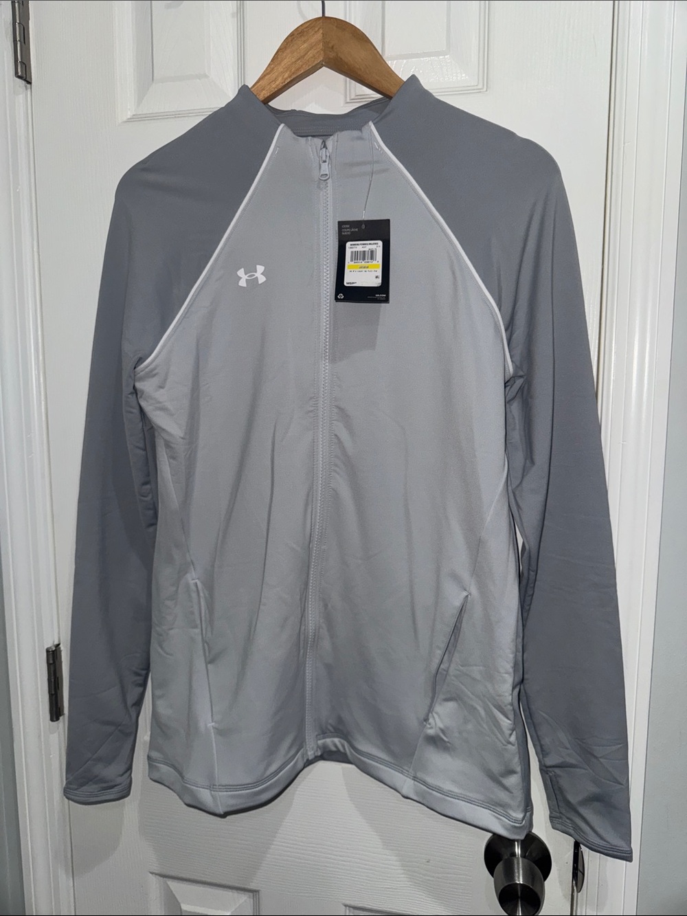 Under Armour Light Gray and Dark Gray Full-Zip Performance Jacket